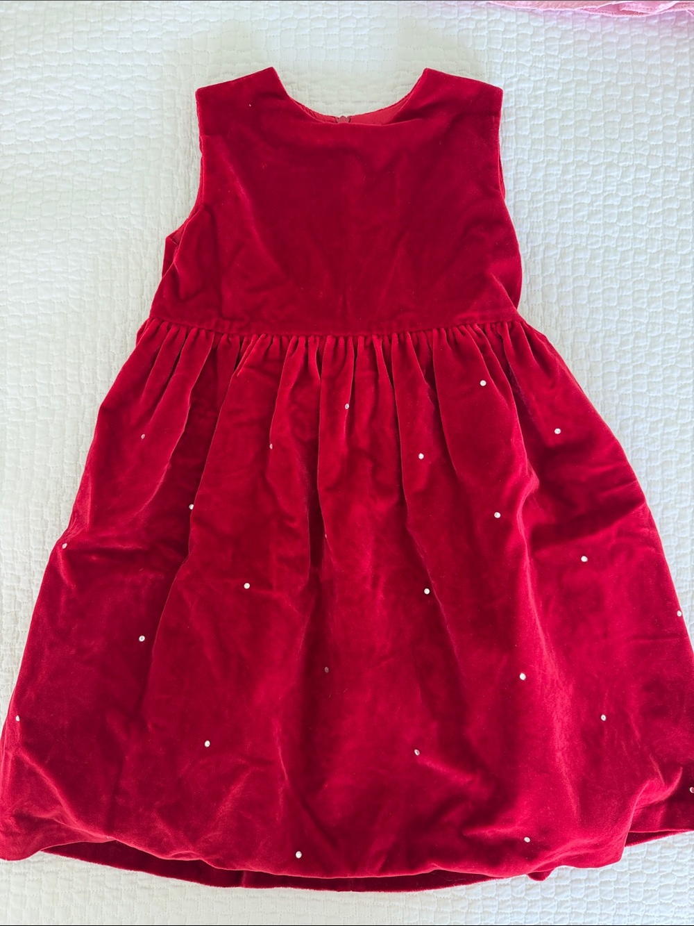Bergdorf Goodman Girls Red Velvet Party Dress